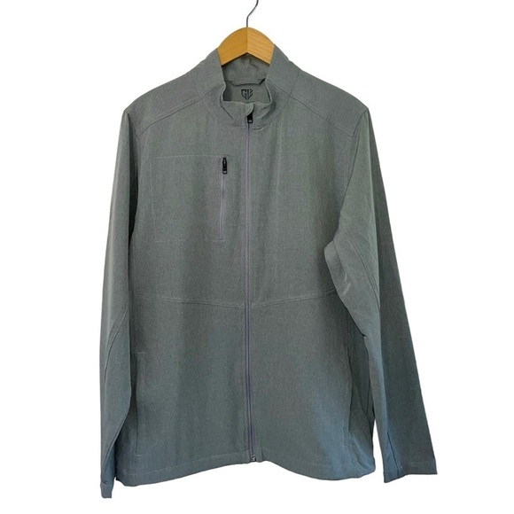 Graham Luxe Kash Heather Gray Jacket Ultimate Full Zip Performance Stretch Sz MD - Picture 1 of 10